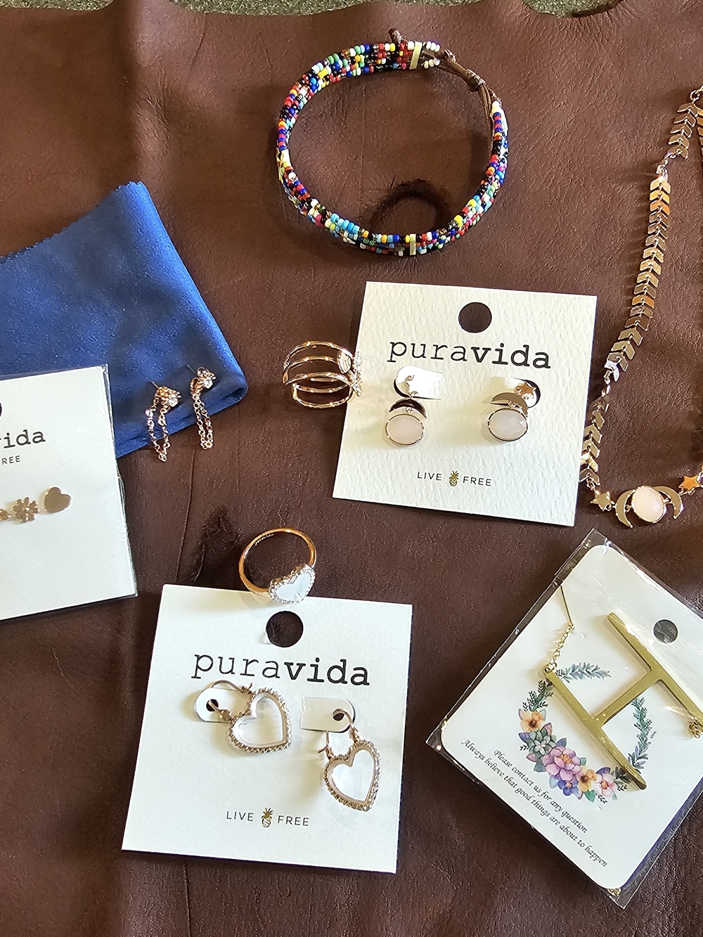 PuraVida New Lot, H Necklace K18, Mens Spinner Ring, Used Beaded Bracelet
